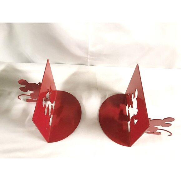 Disney Mickey Mouse Collection -Red Die Cut Bookends(2) Bubble Defect On One - Picture 4 of 9